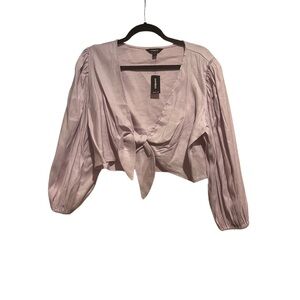 Tie front lavender top